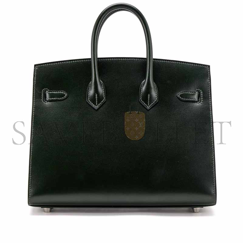 H**mes MASTER BIRKIN 25 SELLIER VERT FONCE BOX CALF PALLADIUM HARDWARE (25*20*13cm)